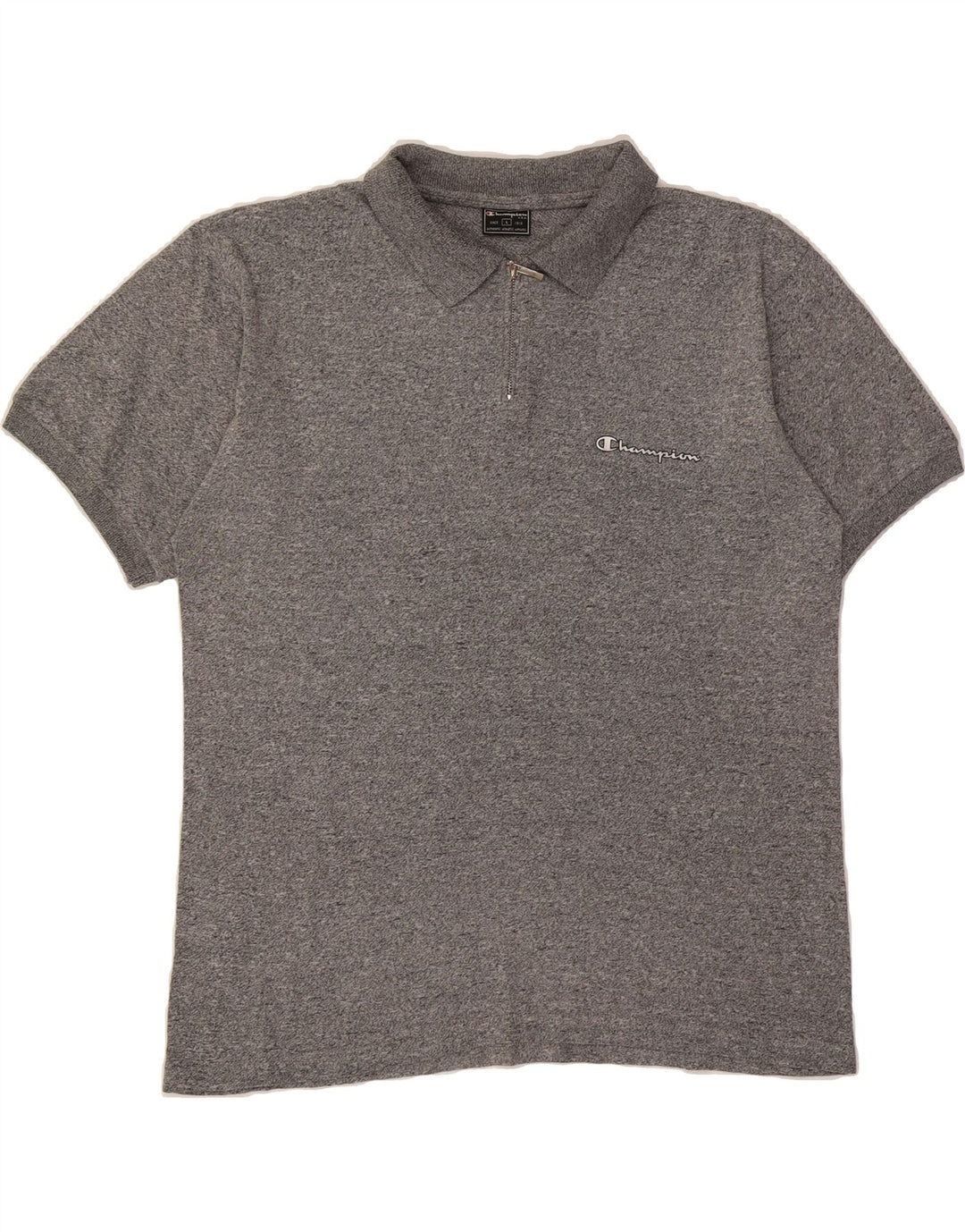 CHAMPION Mens Polo Shirt Large Grey Flecked Classic Vintage Champion and Second-Hand Champion from Messina Hembry 