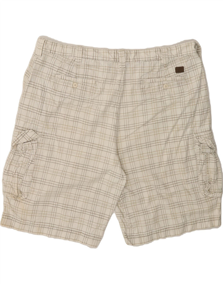 IZOD Mens Cargo Shorts W42 2XL Grey Check Cotton Vintage Izod and Second-Hand Izod from Messina Hembry 