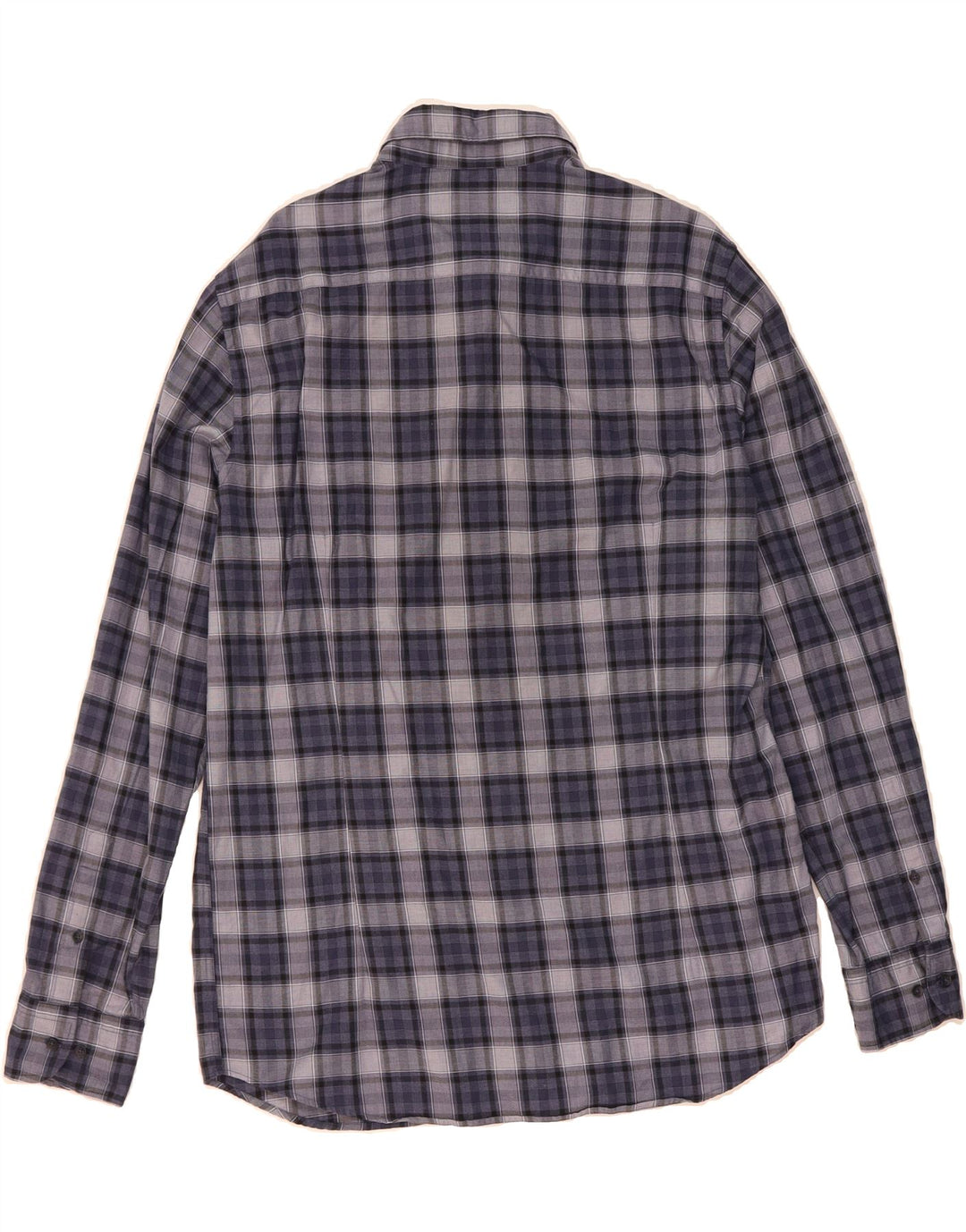 MASSIMO DUTTI Mens Flannel Shirt XL Navy Blue Check Cotton Vintage Massimo Dutti and Second-Hand Massimo Dutti from Messina Hembry 