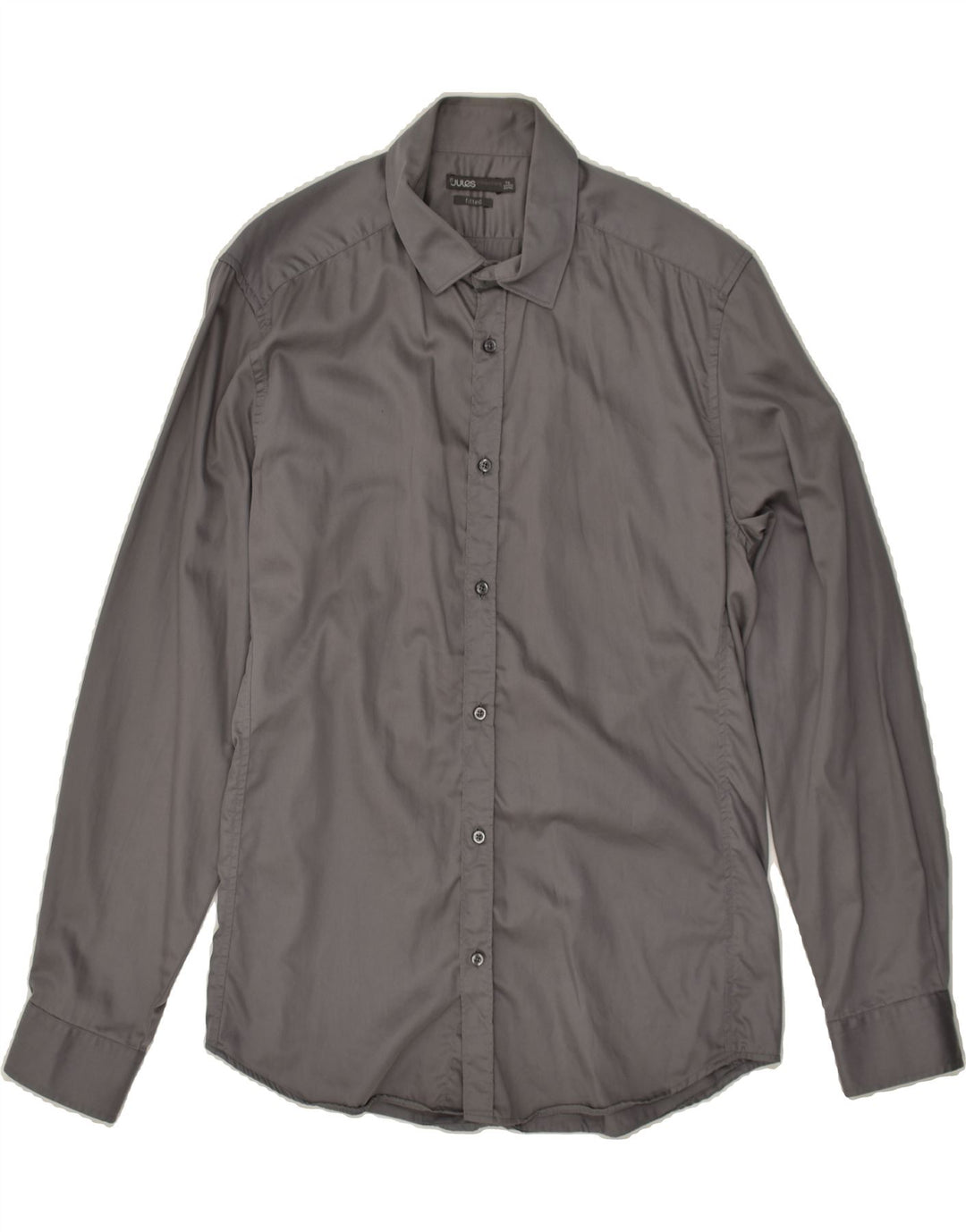 JULES Mens Fitted Shirt Size 41 42 Medium Grey | Vintage Jules | Thrift | Second-Hand Jules | Used Clothing | Messina Hembry 