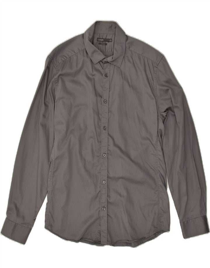 JULES Mens Fitted Shirt Size 41 42 Medium Grey | Vintage Jules | Thrift | Second-Hand Jules | Used Clothing | Messina Hembry 