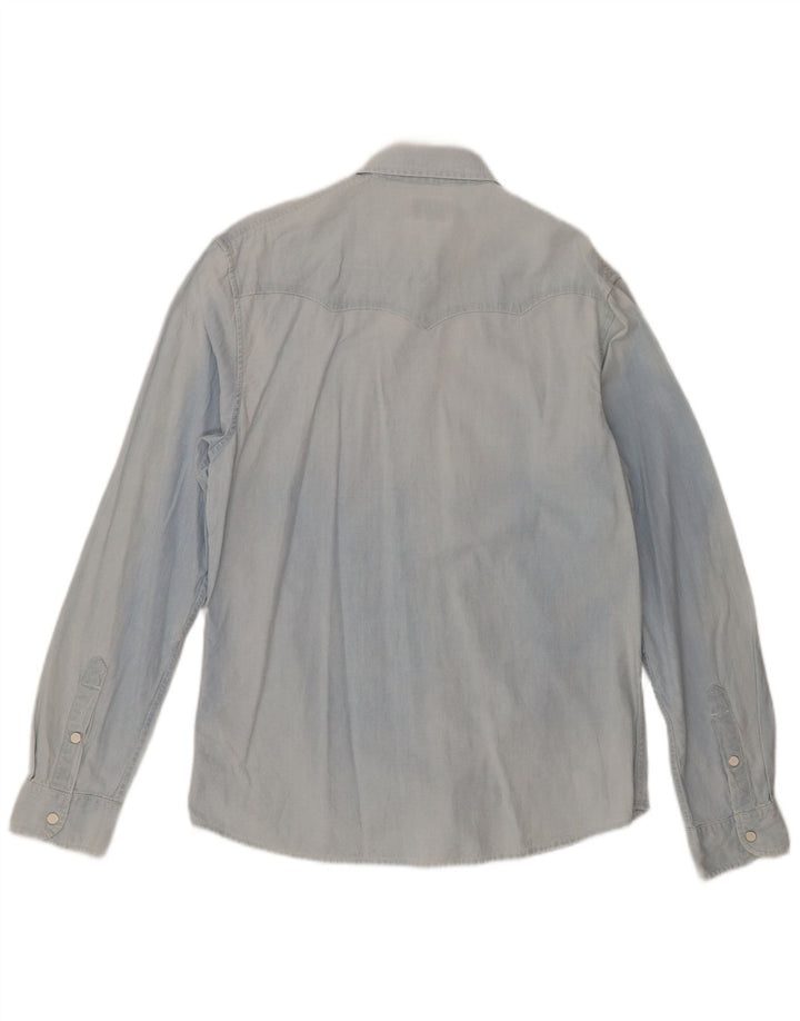 Cămașă obișnuită pentru bărbați Wrangler, bumbac albastru mediu