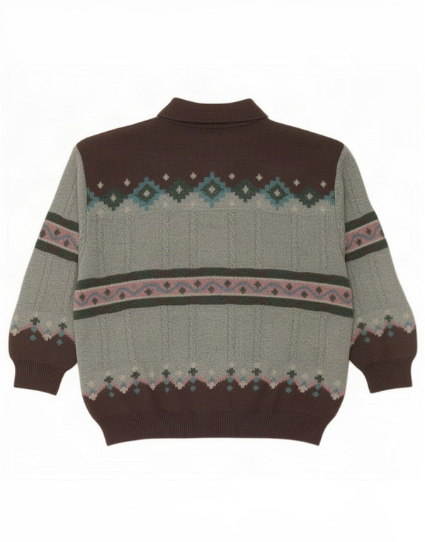 South Coast Pulover cu gât polo pentru bărbați IT 52 Large Gri Geometric