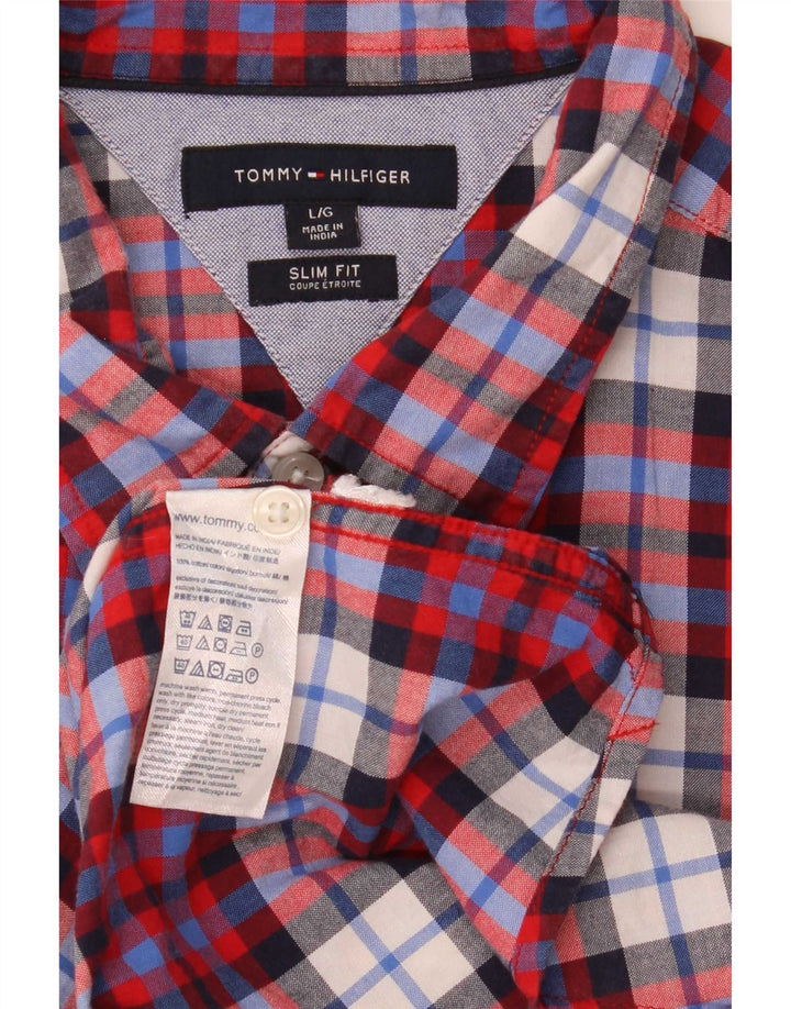 Cămașă slim cu mânecă scurtă pentru bărbați Tommy Hilfiger, cu carouri mari, multicolore