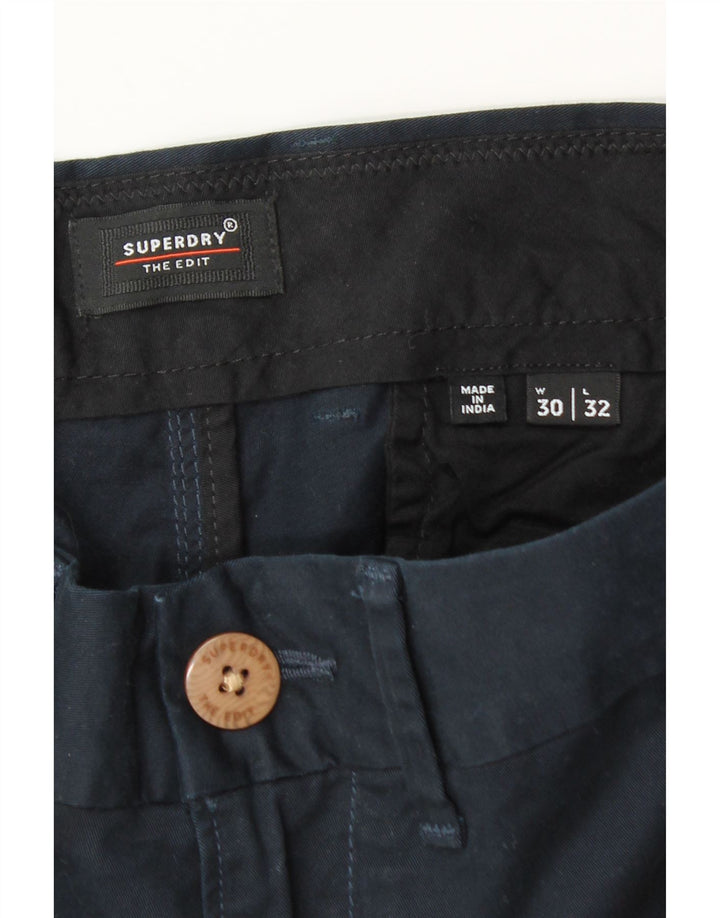 Pantaloni chino slim pentru bărbați Superdry L30 L30 bumbac bleumarin