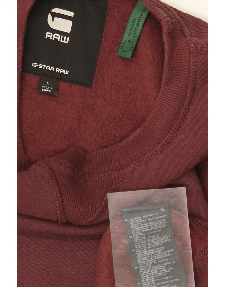 Hanorac pentru bărbați G-Star Pulover mare din bumbac burgundă