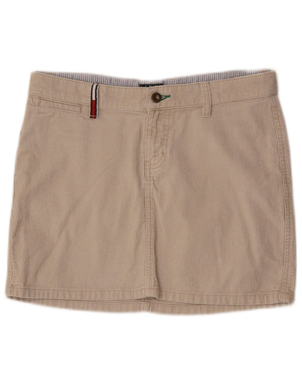 Fusta mini din velur pentru femei Tommy Hilfiger US 9 Medium W30 bumbac bej