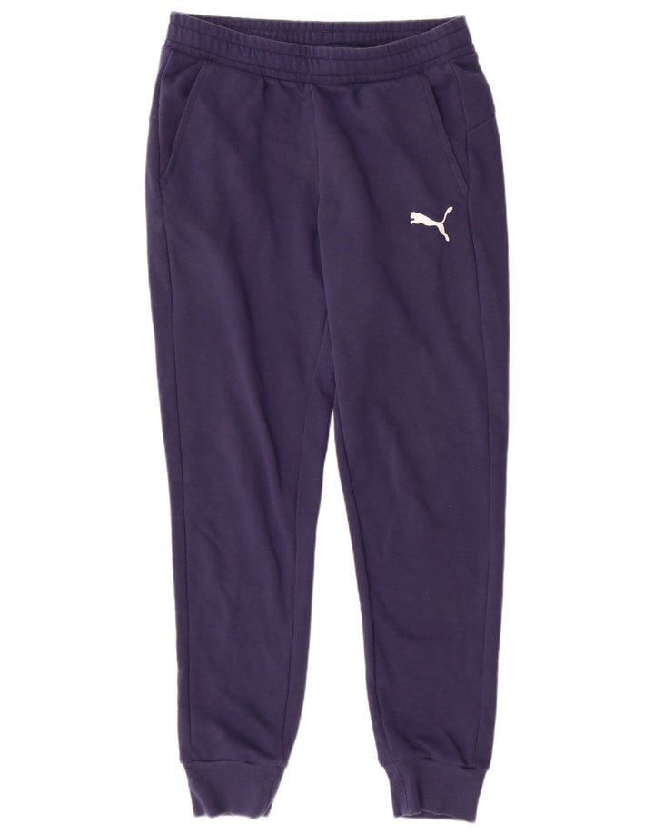 Pantaloni de trening PUMA pentru femei Pantaloni de jogging UK 14 Mediu Bumbac bleumarin