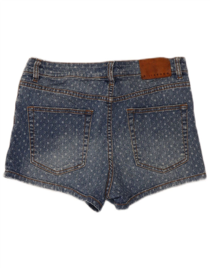 Pantaloni scurți din denim pentru femei Billabong W28, bumbac cu pete albastre medii