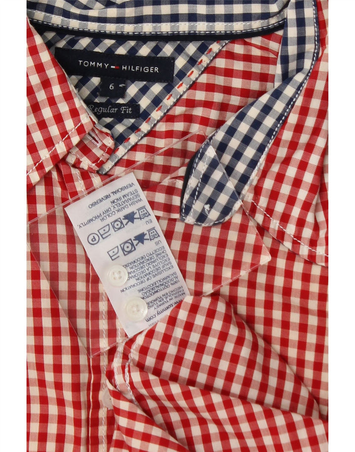 TOMMY HILFIGER Womens Regular Fit Shirt US 6 Medium Red Check Cotton Vintage Tommy Hilfiger and Second-Hand Tommy Hilfiger from Messina Hembry 