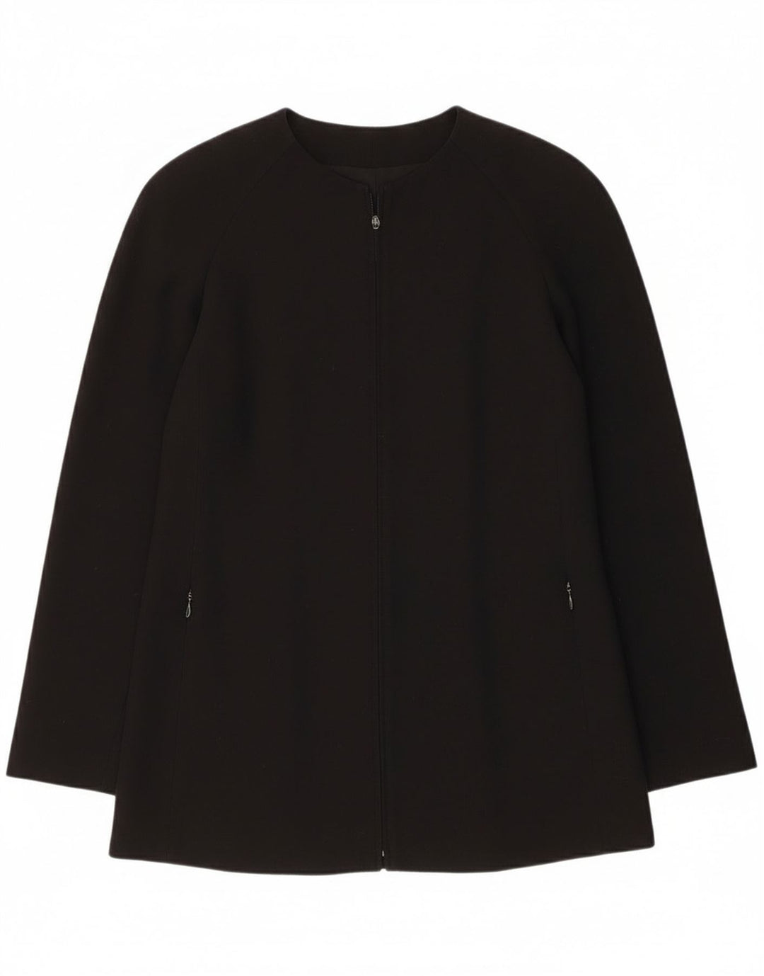 Jachetă pentru femei Giorgio Armani cu fermoar complet IT 38 XS Lână virgină neagră