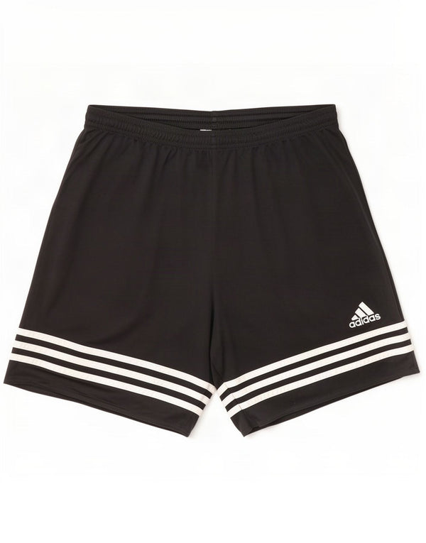 Pantaloni scurți sport adidas Climalite pentru bărbați, poliester cu dungi mari, negre