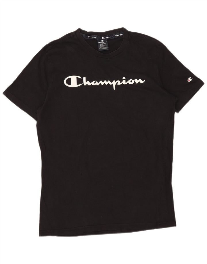 Tricou grafic pentru bărbați CHAMPION Top mediu din bumbac bleumarin