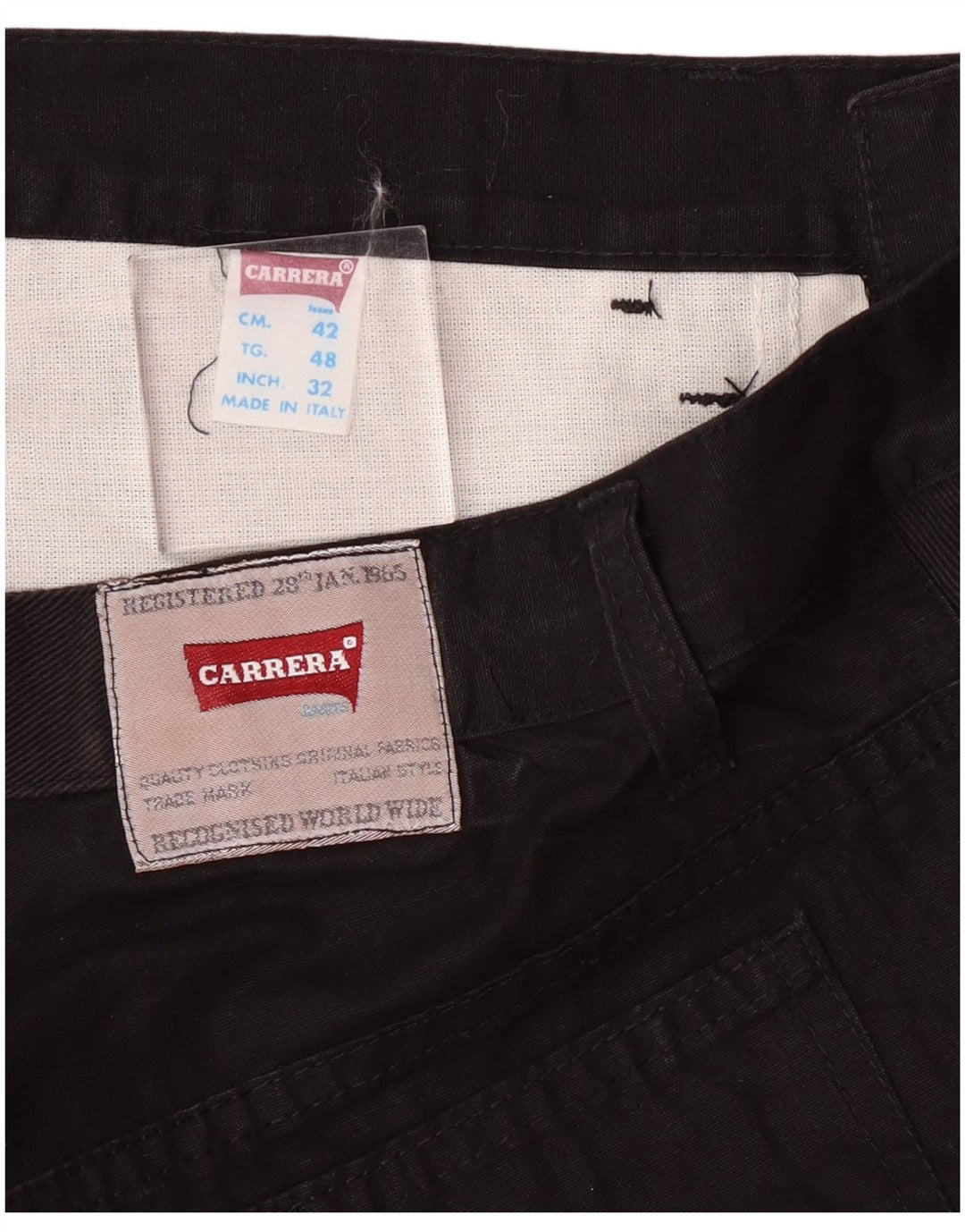 Pantaloni casual drepti pentru bărbați Carrera W35 L28 bumbac negru