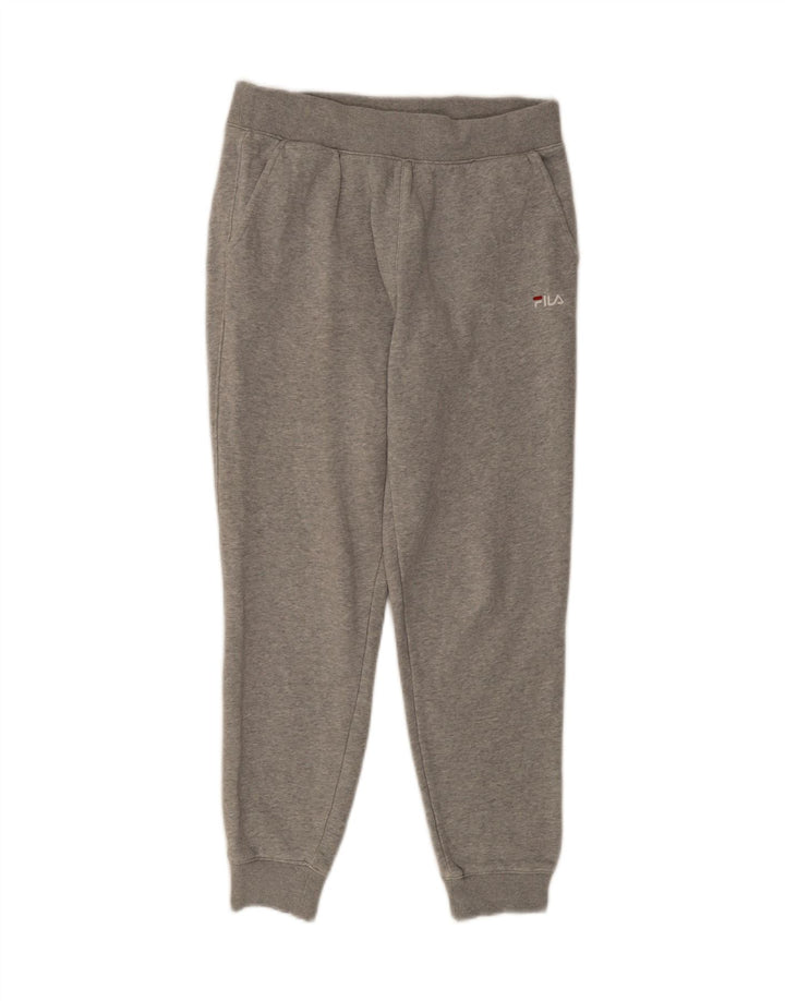 FILA Womens Tracksuit Trousers Joggers UK 14 Medium Grey Cotton