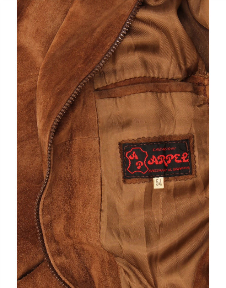 Bomber vintage pentru bărbați din piele intoarsa IT 54 2XL Bej