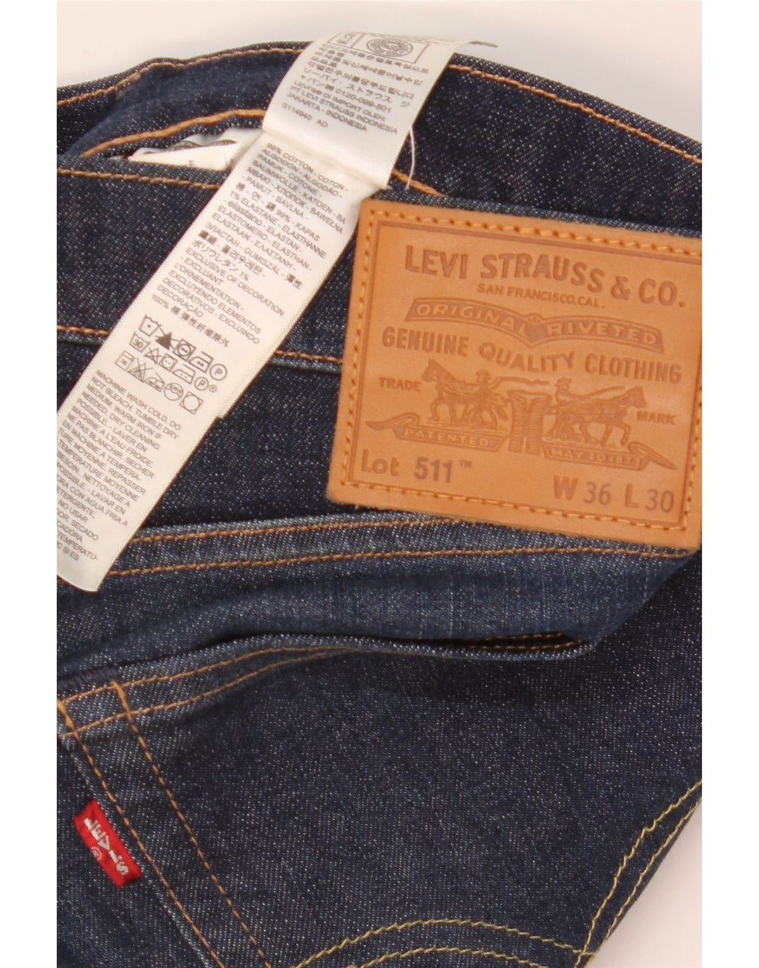 Blugi pentru bărbați Levi's 511 Slim W36 L30 Bumbac bleumarin