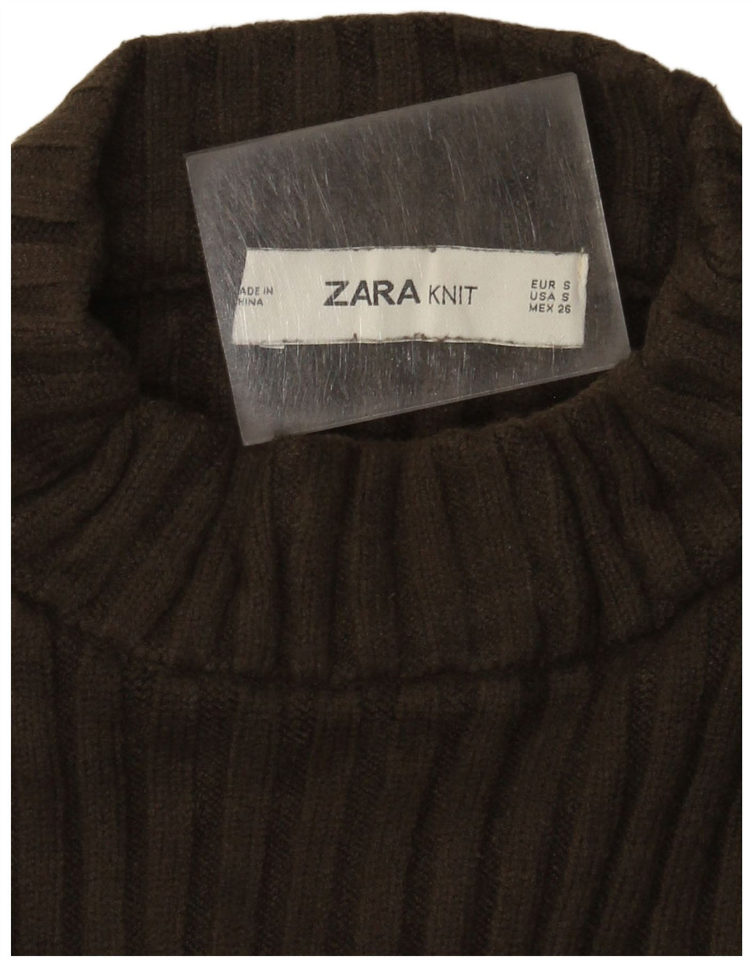 Pulover oversize cu gât țestoasă pentru femei Zara UK 10 Mic Kaki