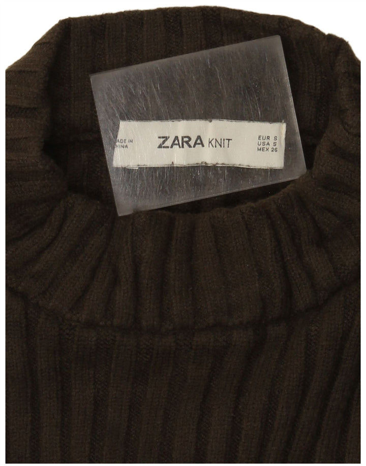 Pulover oversize cu gât țestoasă pentru femei Zara UK 10 Mic Kaki
