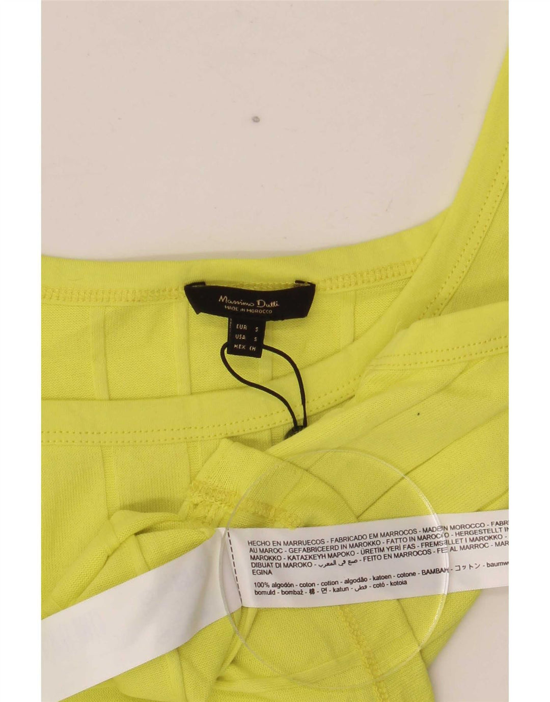 Massimo Dutti Femei Vest Top UK 8 Small Yellow Bumbac