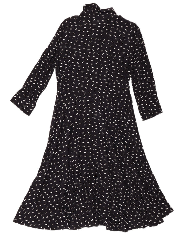 Rochie Hobbs pentru femei cu mâneci 3/4, în formă de A, UK 12, medie, bleumarin, imprimeu animal