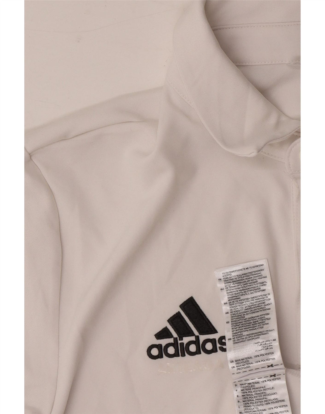 Tricou polo Adidas Aeroready pentru bărbați, poliester alb mic