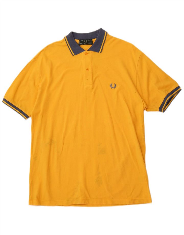 FRED PERRY Tricou polo pentru bărbați din bumbac galben mediu