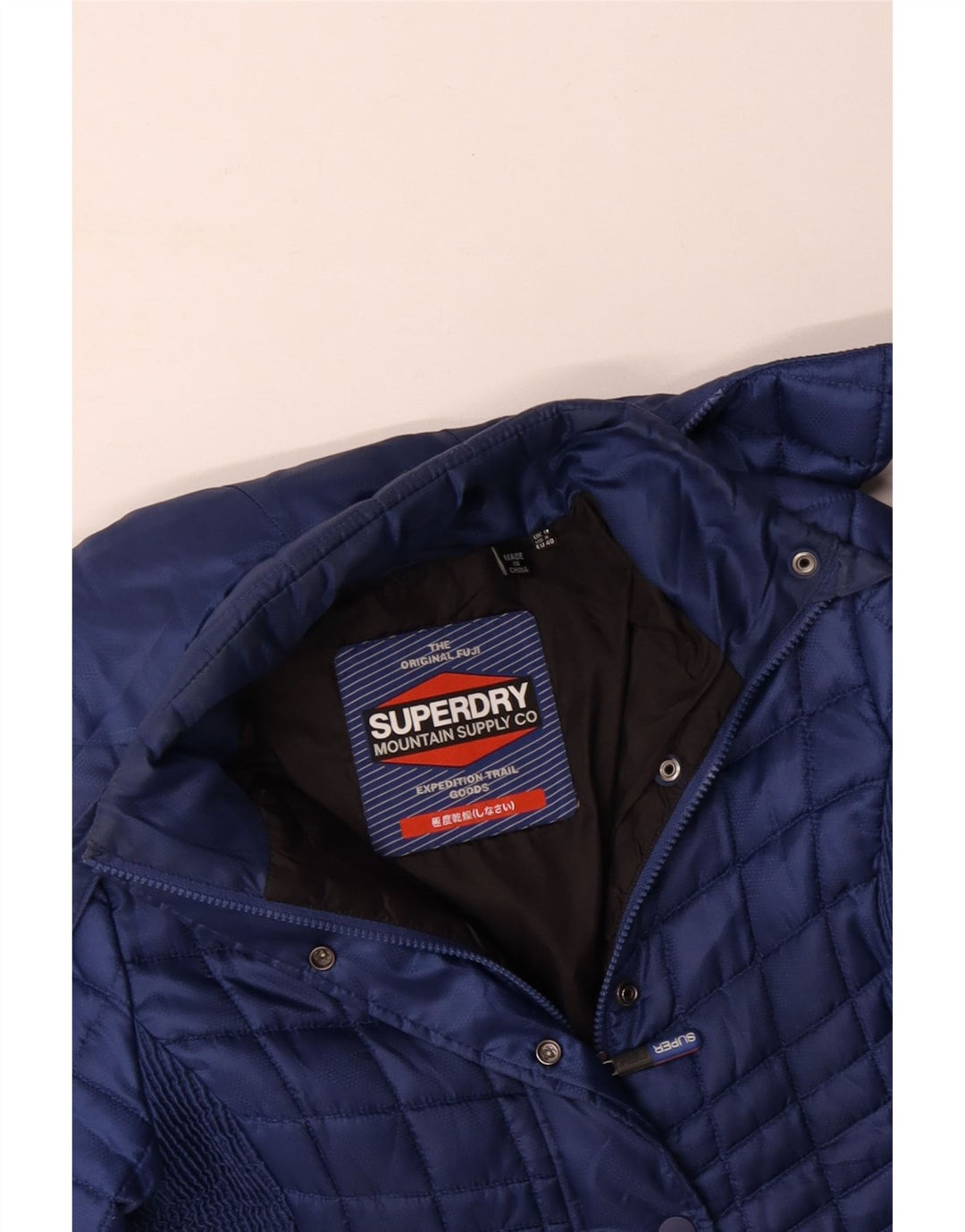 SUPERDRY Jachetă căptușită cu glugă pentru femei UK 12 Poliester mediu albastru bleumarin