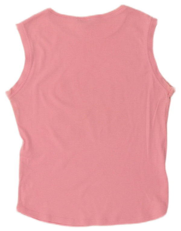 Top cu vestă grafică Guess pentru femei UK 14, mare, roz din bumbac