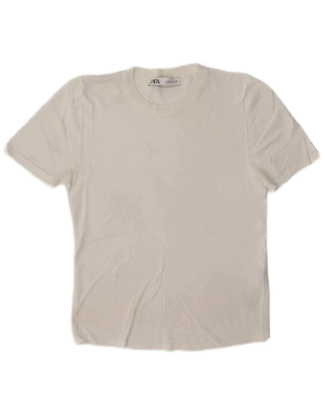 Tricou pentru femei Zara UK 12 Medium White Viscose