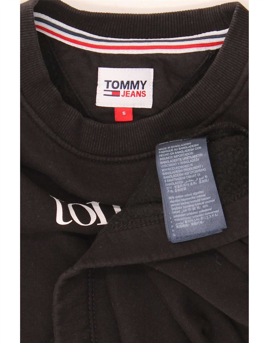 Hanorac supradimensionat pentru femei Tommy Hilfiger Pulover UK 10 Mic Negru