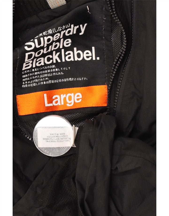 Jachetă de ploaie grafică Superdry pentru femei UK 16, mare, negru, nailon