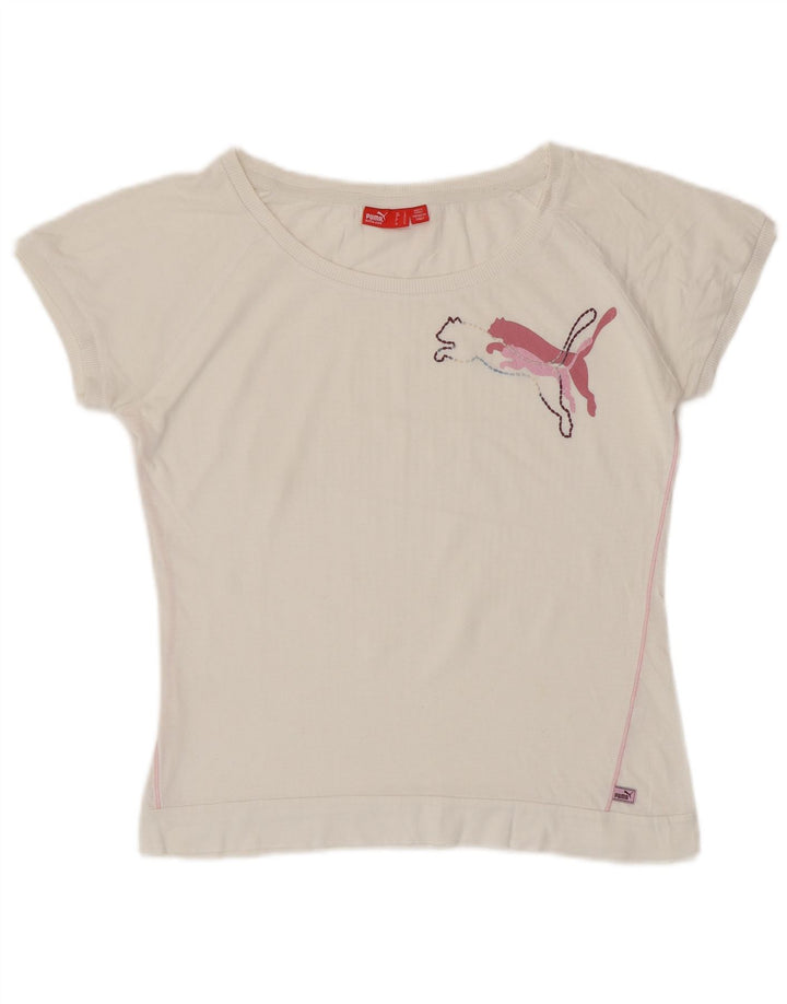 Tricou grafic PUMA pentru femei Top UK 14 Medium White