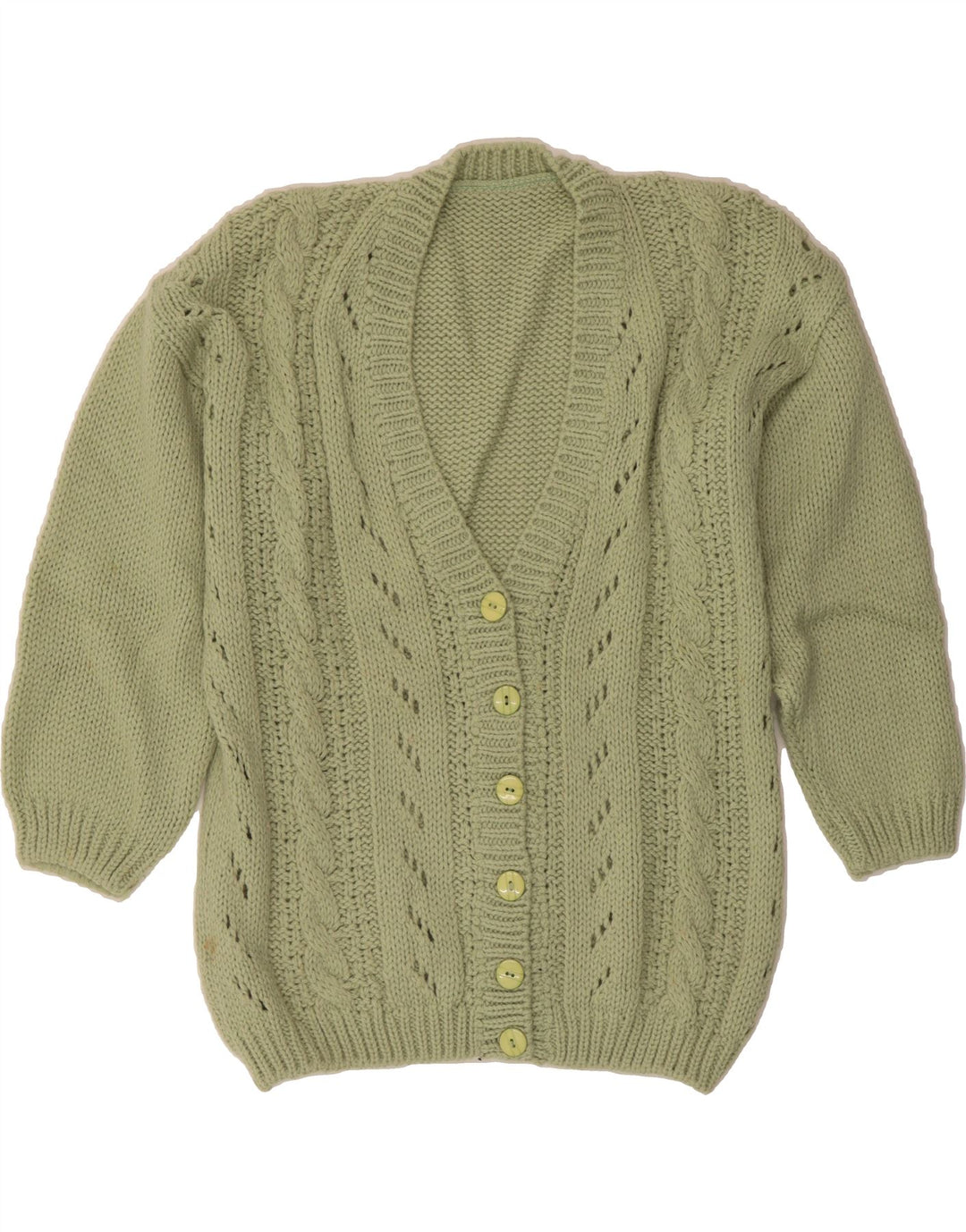VINTAGE Womens Cardigan Sweater UK 16 Large Green Vintage Vintage and Second-Hand Vintage from Messina Hembry 