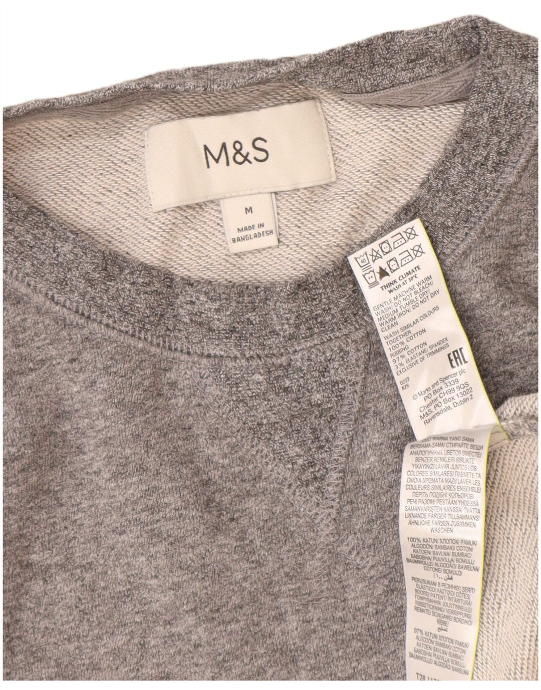 Pulover pentru bărbați Marks & Spencer, bumbac, gri mediu