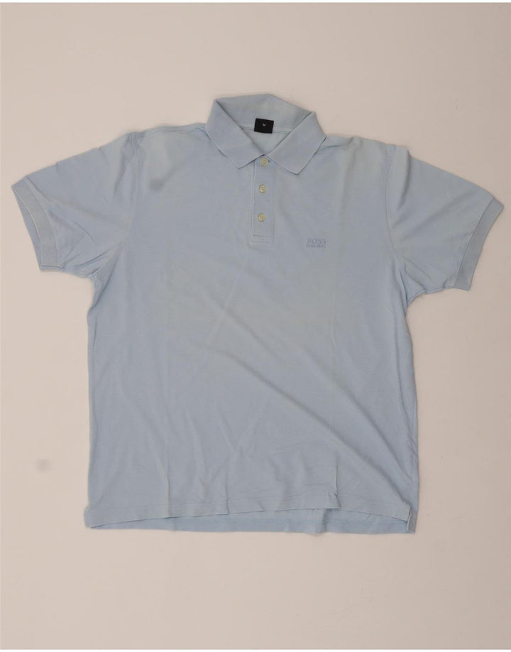 HUGO BOSS Mens Polo Shirt Medium Blue Cotton Vintage Hugo Boss and Second-Hand Hugo Boss from Messina Hembry 