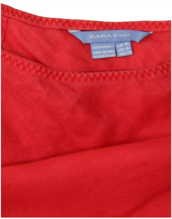 Fustă A-Line Femei Zara Medium W28 Red Ramie
