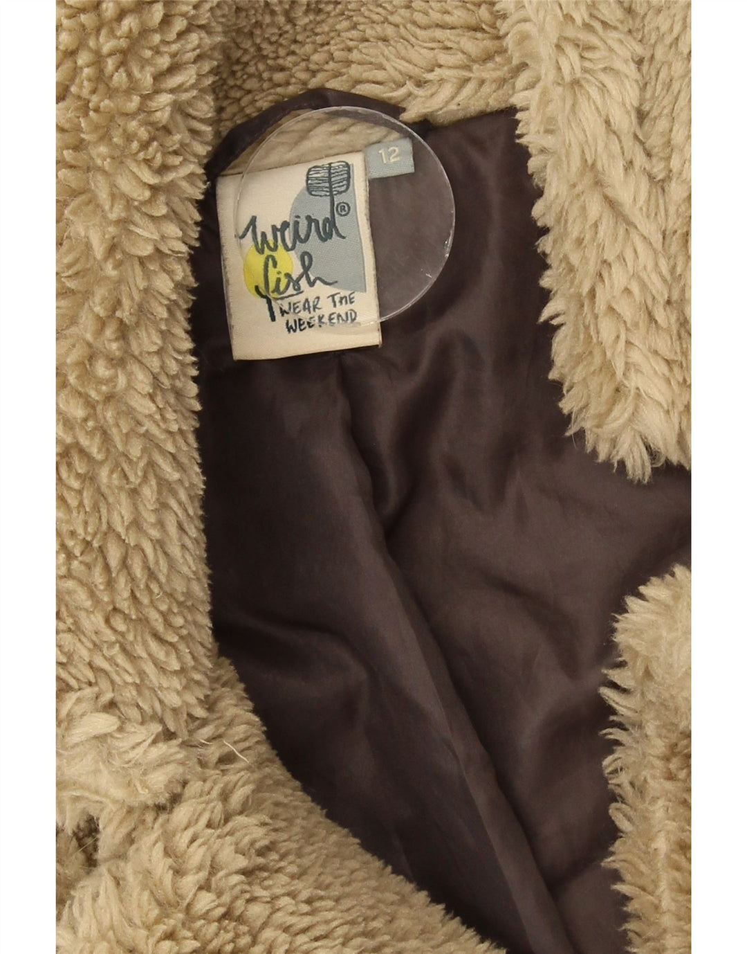 Jachetă pentru femei Weird Fish Teddy Bear Sherpa UK 12 Medium Bej Poliester