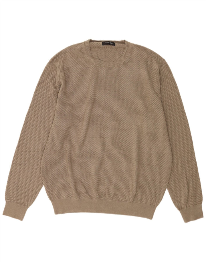 Pulover Massimo Dutti pentru bărbați, cu gât crew, XL, bej