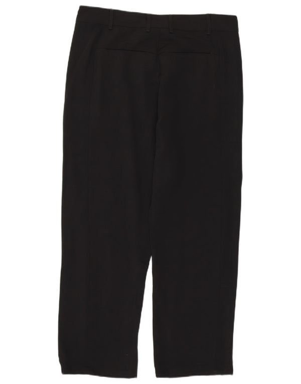 ZARA Womens Straight Capri Trousers Medium W28 L23 Black Lyocell