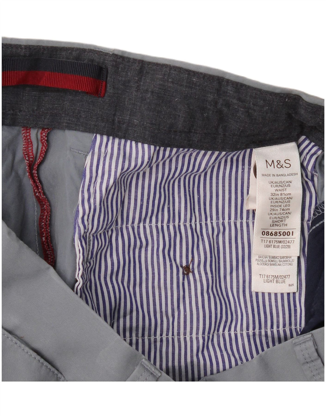 Marks & Spencer Pantaloni drepți pentru bărbați L32 L29 Bumbac albastru