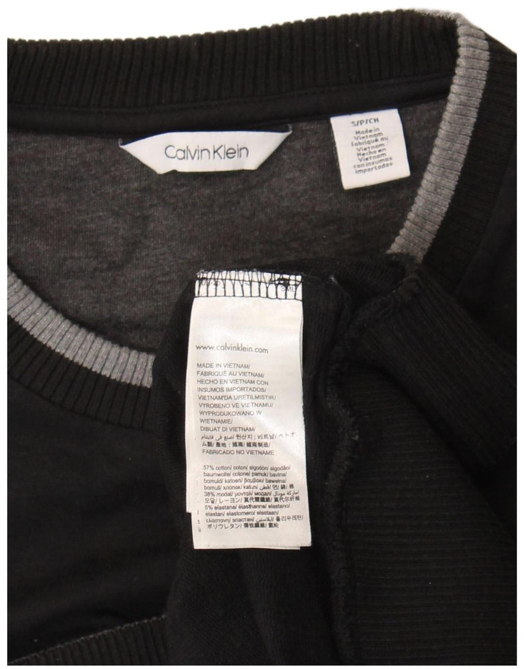 Pulover Calvin Klein pentru bărbați cu gât crew pulover mic, negru, bumbac