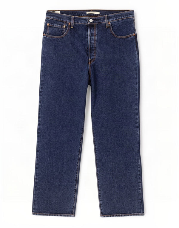 Blugi drepti Levi's Ribcage pentru femei cu talie înaltă W32 L29 bumbac bleumarin