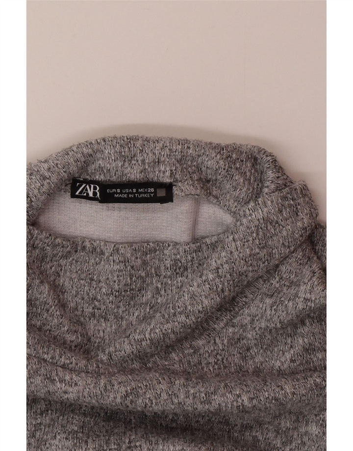 Pulover de hanorac pentru femei Zara UK 10 mic, gri cu pete