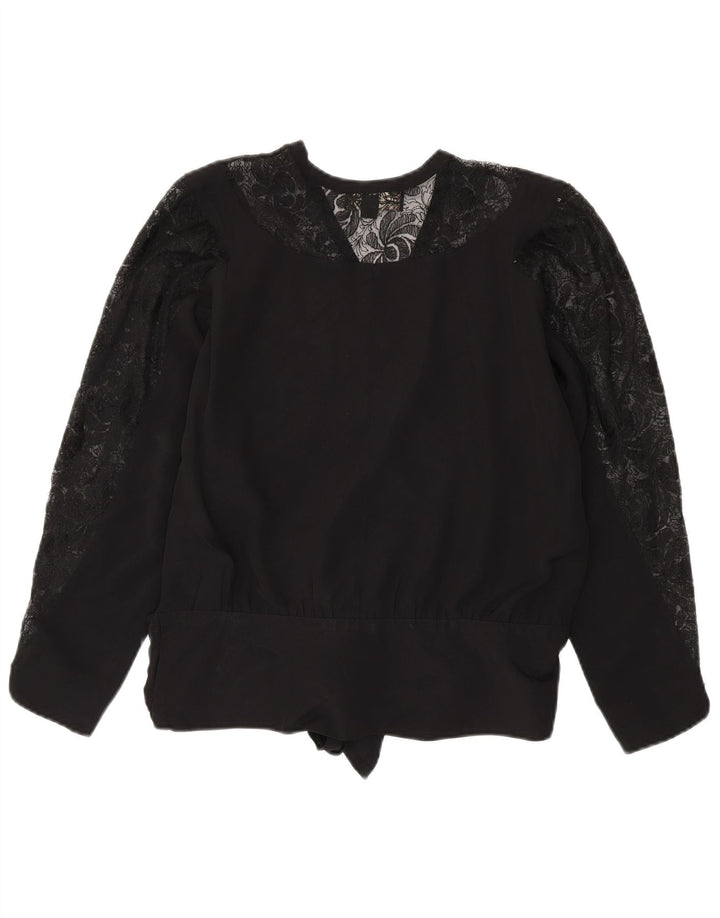 Bluză Superior pentru femei cu mânecă lungă Top EU 40 Medium Black Viscose