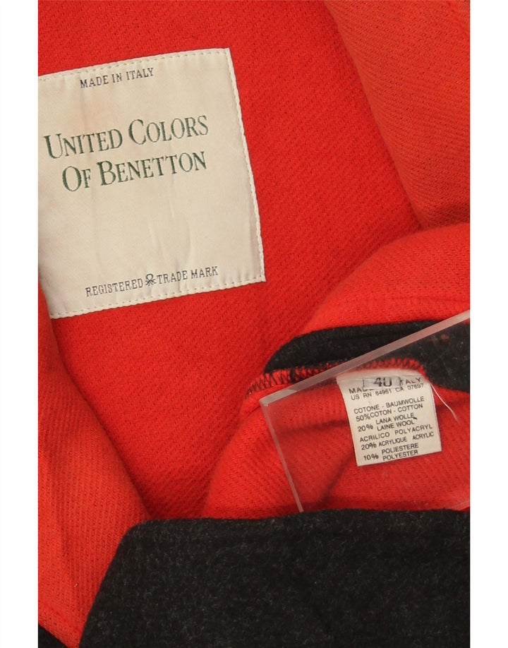 Jachetă Benetton pentru femei, supradimensionată, cu 3 nasturi, IT 40 Small Black