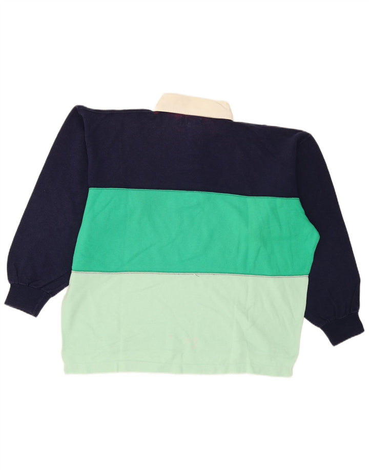 Hanorac vintage pentru bărbați cu gât polo Pulover mare, multicolor, bloc de culoare