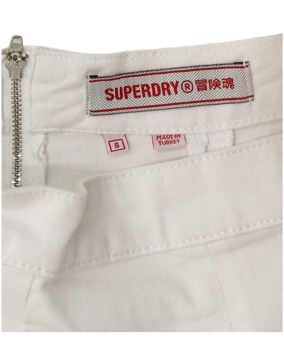 Fustă mini pentru femei SUPERDRY UK 8 Small W26 Bumbac alb