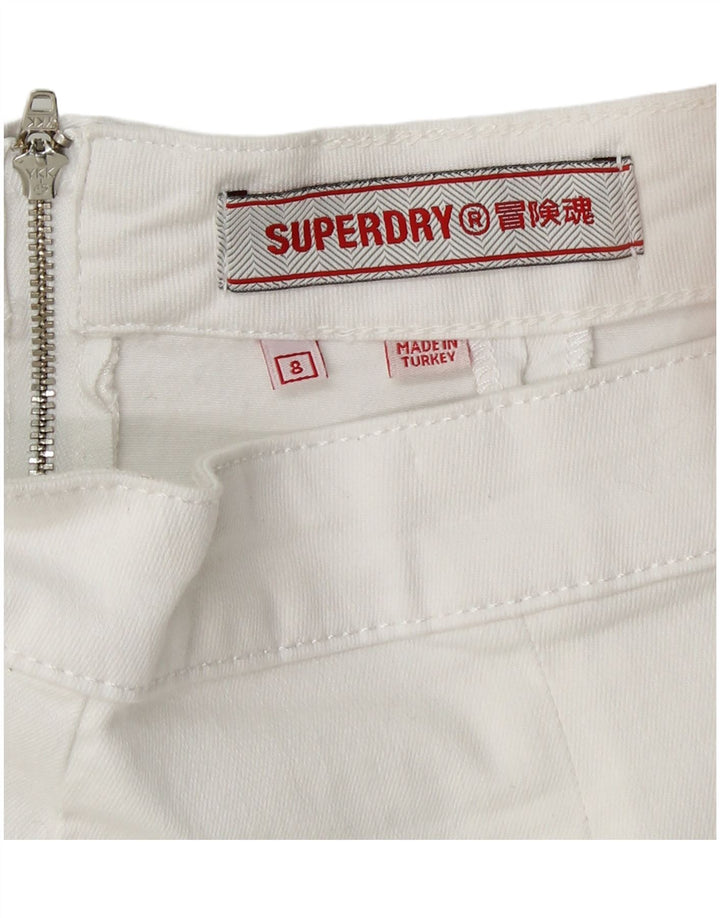 Fustă mini pentru femei SUPERDRY UK 8 Small W26 Bumbac alb