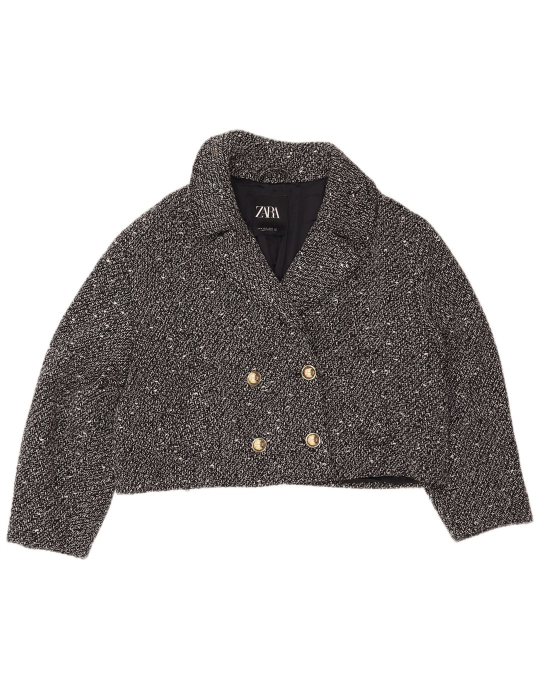 Jachetă ZARA pentru femei, supradimensionată, cu piesă scurtă, UK 18 XL, neagră